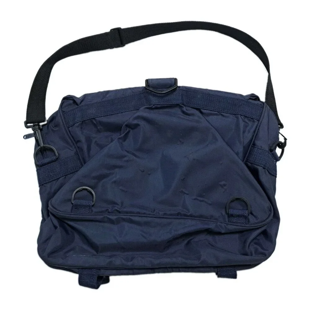 Vintage 80s Adidas B106 Messenger Bag Blue Nylon Made Taiwan Metal Zipper RARE